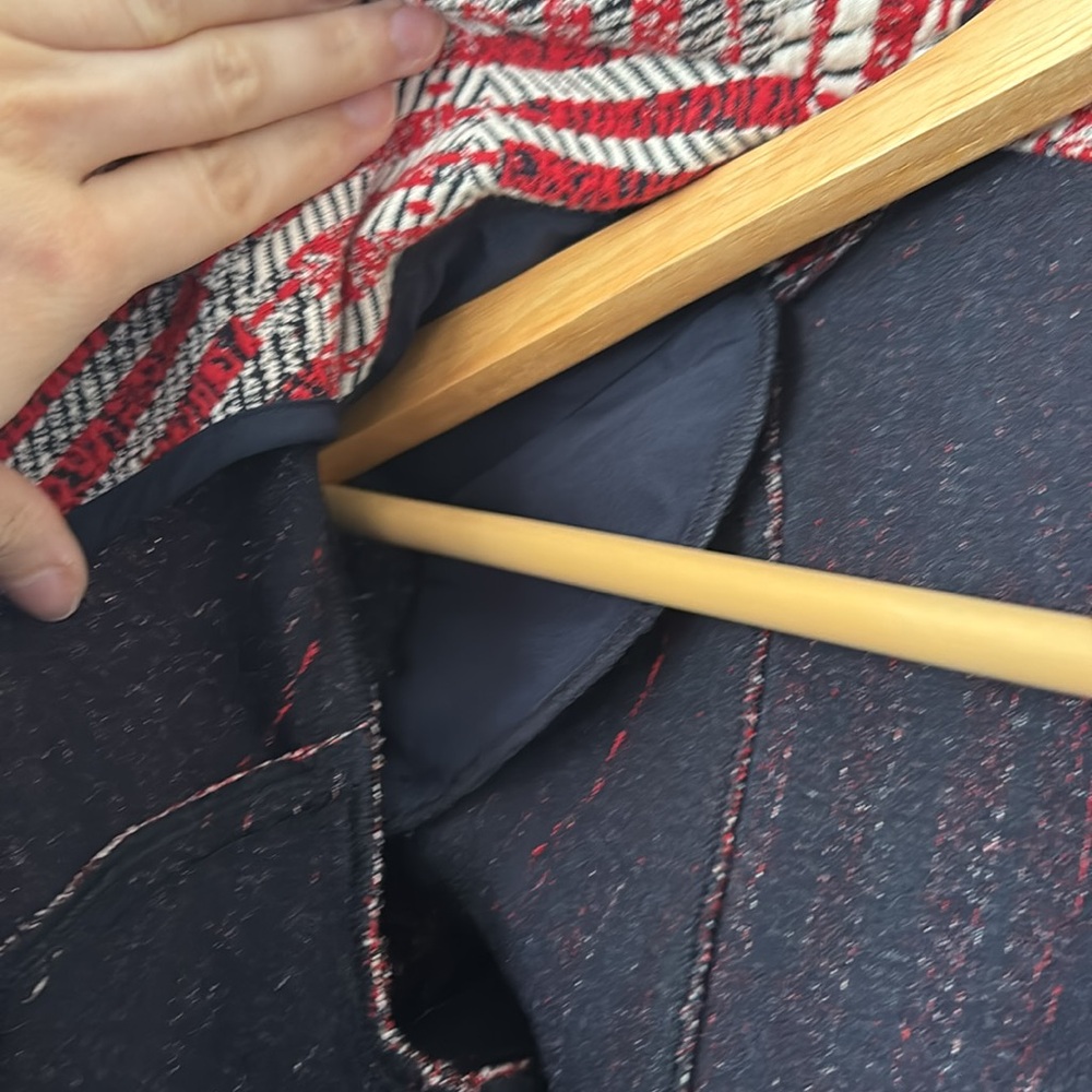 Cabi XS red black striped shoulder pad unlined blazer - Picture 6 of 11